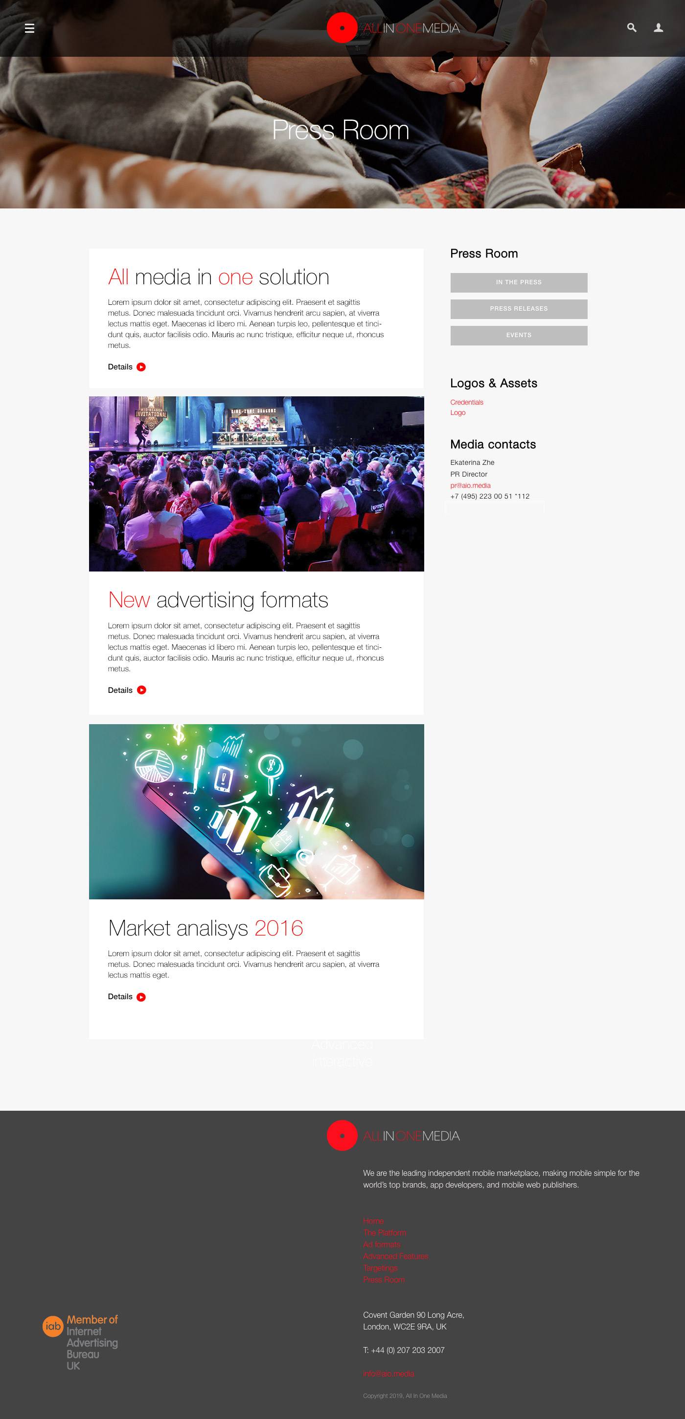 All in One Media advertising platform — rer014