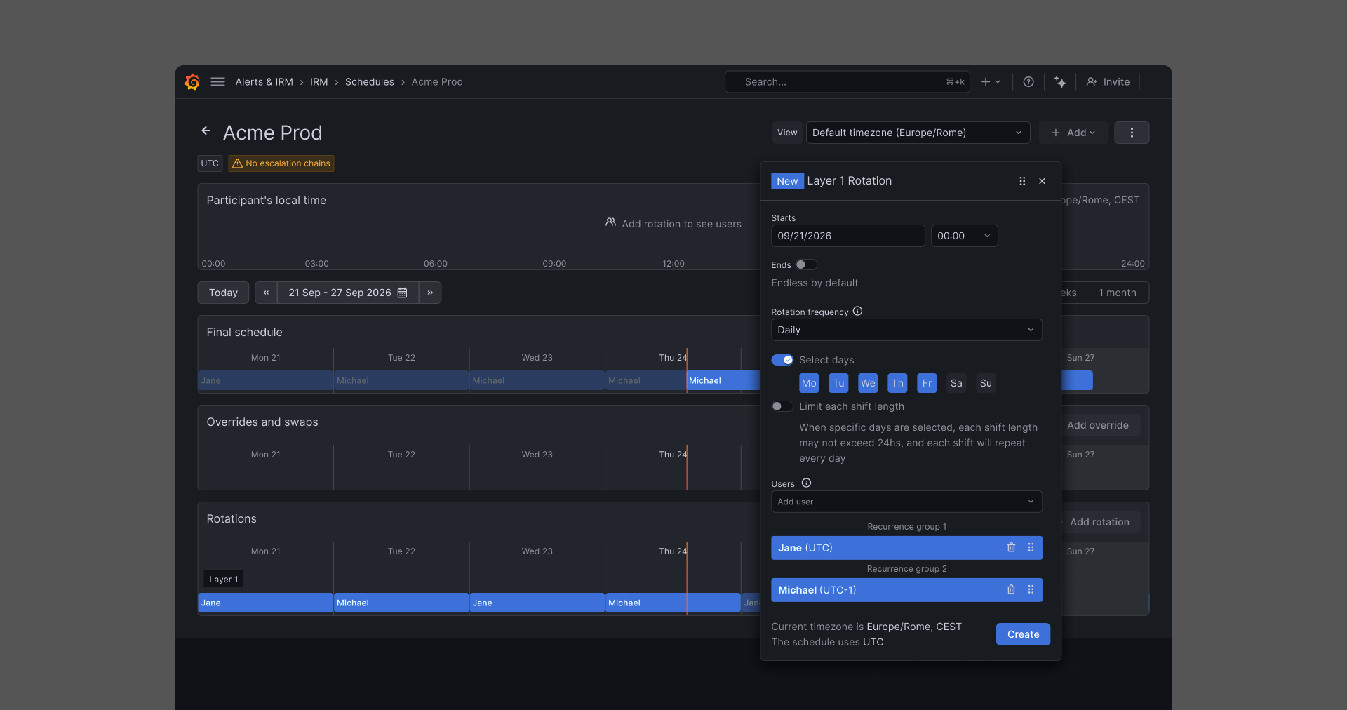 Grafana OnCall schedules — grafana-oncall-frame-480946