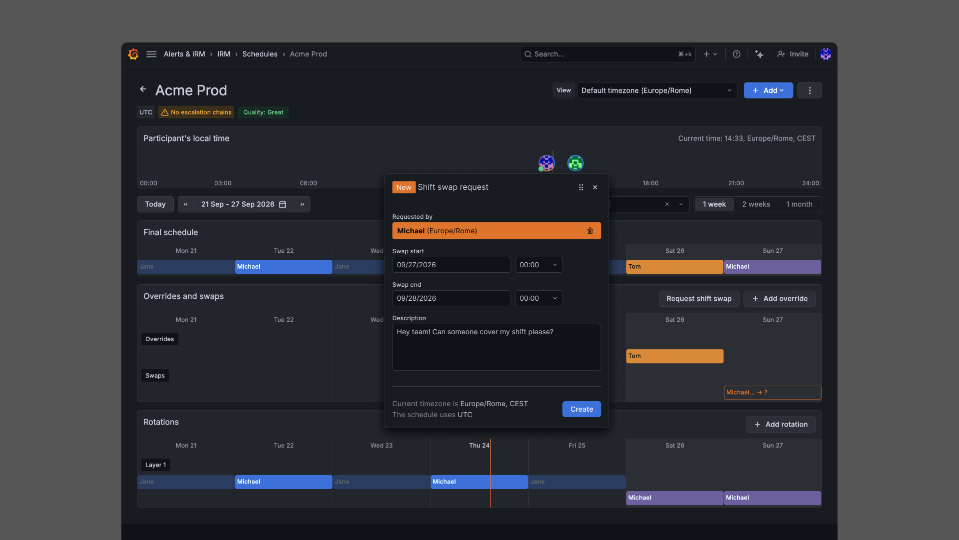 Grafana OnCall schedules — grafana-oncall-frame-480948