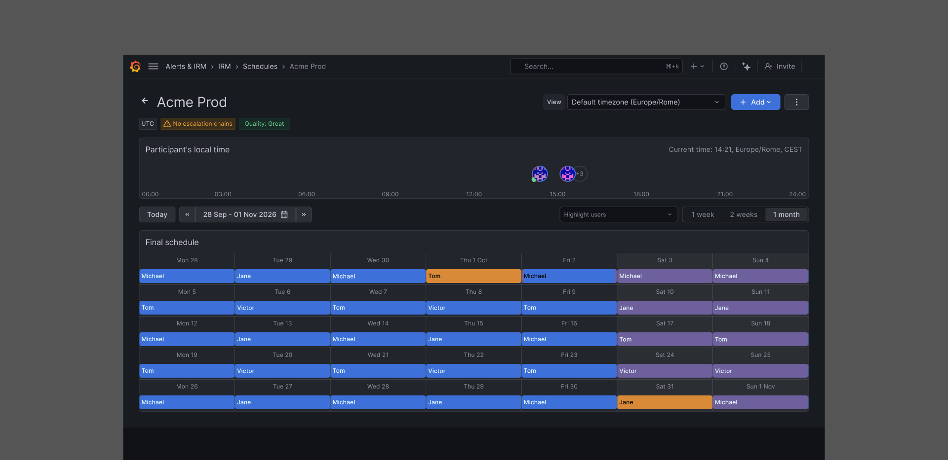 Grafana OnCall schedules — grafana-oncall-frame-480949